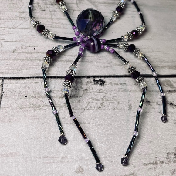 Hand Crafted Glass Crystal Prism And Purple Crazy Laced Agate S… - Picture 7 of 15